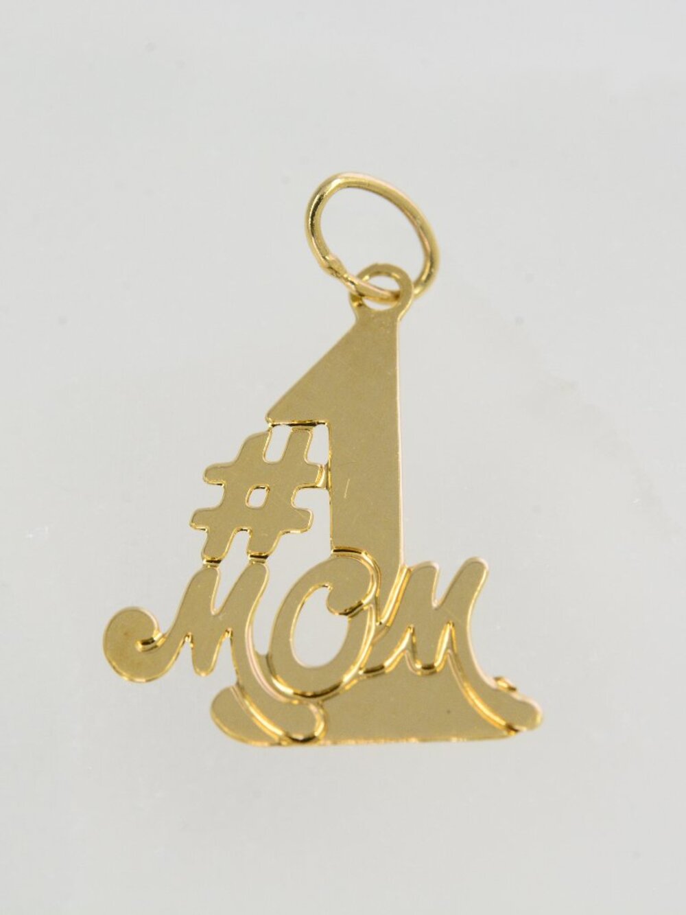 14k Number One Mom Pendant